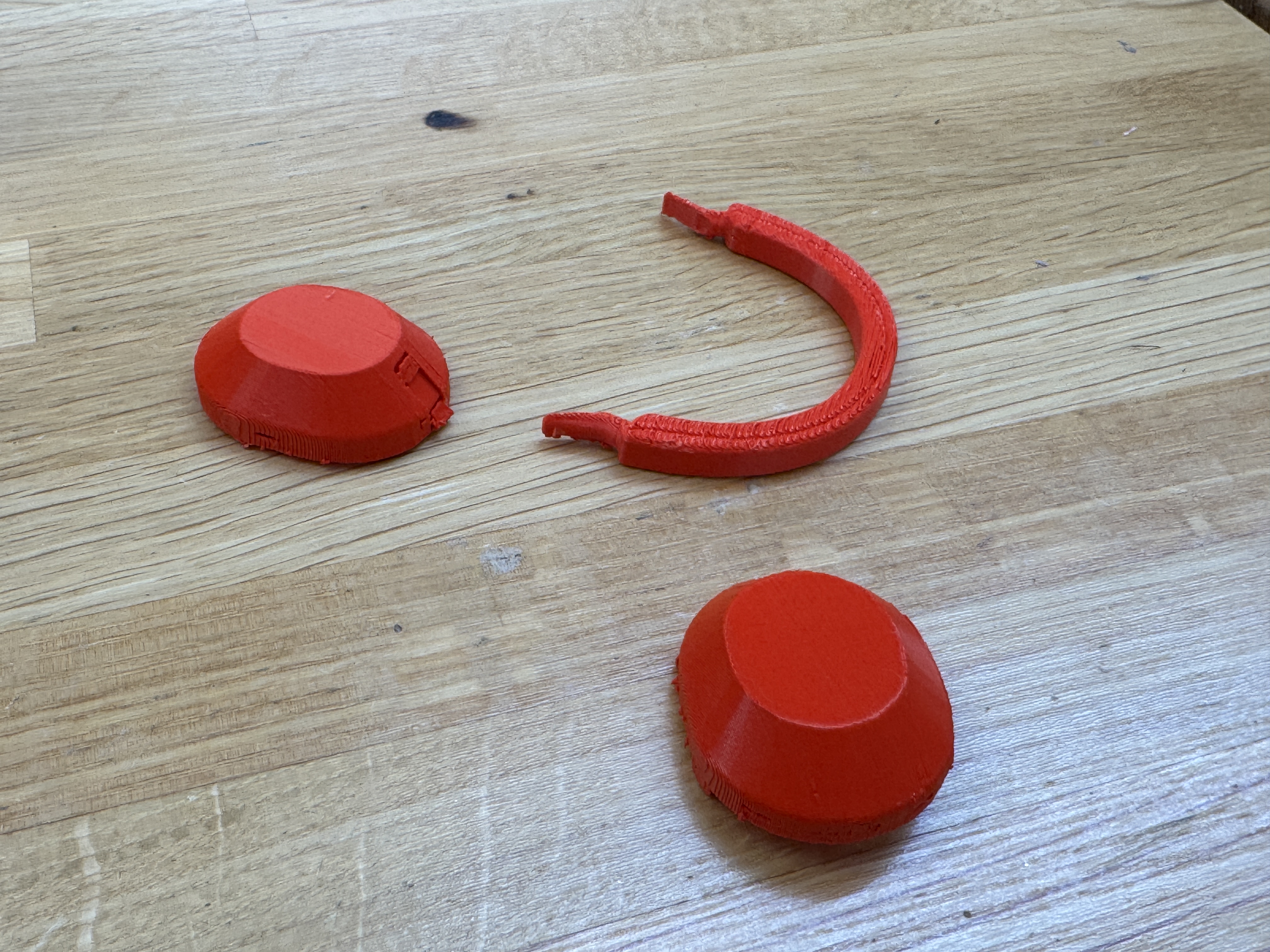 3D printed headphone model, third view