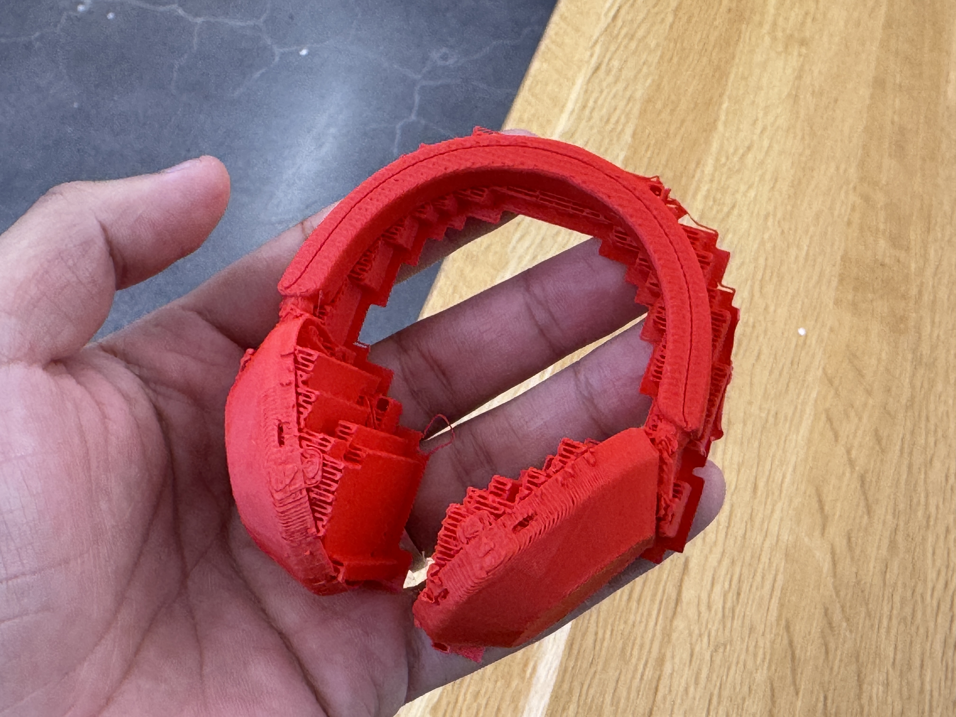 3D printed headphone model, first view